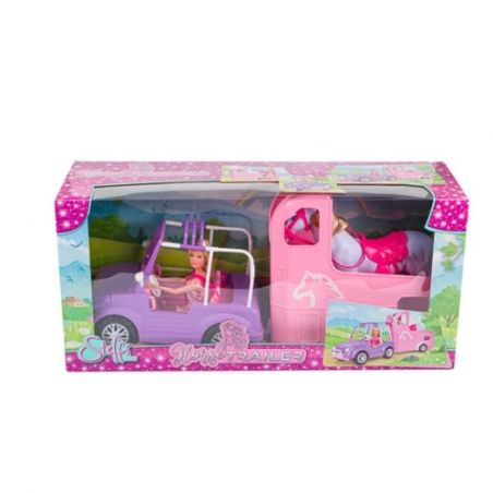 Komplekt-kukla-s-dzip-kon-i-karavana-Horse-Trailer-Steffi-4753