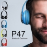 HiFi безжични слушалки P47 Wireless, FM radio, MP3,  Micro SD card, Bluetooth 4.2, дждж