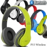 HiFi безжични слушалки P15 Wireless, Bluetooth, FM, MP3, SD memory, дждж