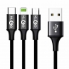 Здрав бързо зареждащ мулти кабел 3 в 1 KLGO S-687 USB / iPhone / TYPE C / microUSB