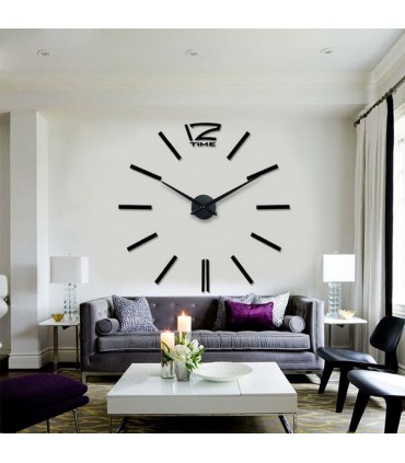Самозалепващ 3D стенен часовник с чертички