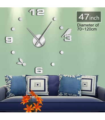 Декоративен стенен часовник без рамка с 3д цифри