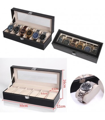 Кутия за часовници с 6 отделения - модел класик