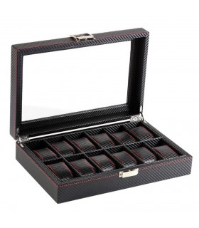 Карбонова кутия за часовници за 12 часовника