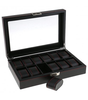 Карбонова кутия за часовници за 12 часовника