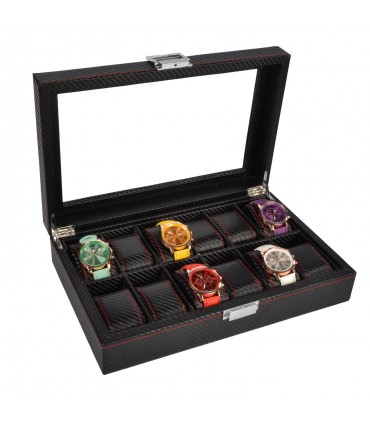 Карбонова кутия за часовници за 12 часовника