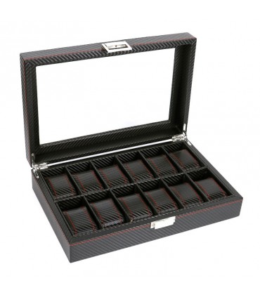 Карбонова кутия за часовници за 12 часовника