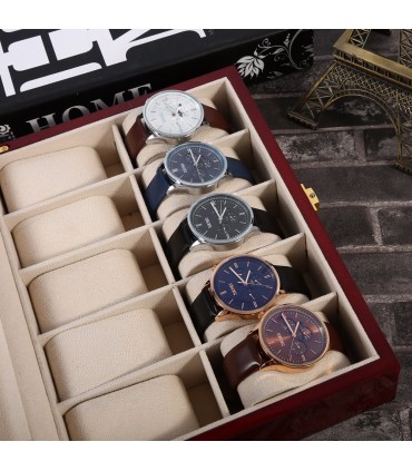 Дървена кутия за 10 часовника