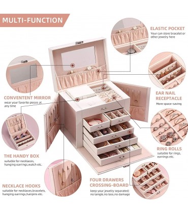 Голямо луксозно куфарче за бижута - БЯЛ ЦВЯТ модел 1119