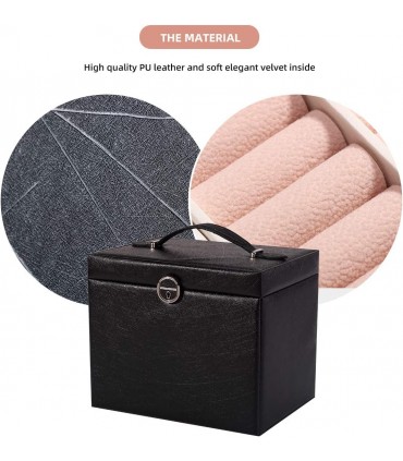 Голямо луксозно куфарче за бижута - ЧЕРЕН ЦВЯТ модел 1119