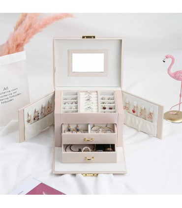 Кутия за бижута с отварящи се страници - КРЕМАВ ЦВЯТ - модел 2756