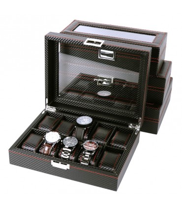 Карбонова кутия за часовници за 10 часовника