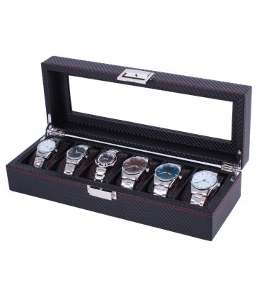 Карбонова кутия за часовници за 6 часовника
