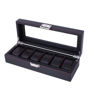 Карбонова кутия за часовници за 6 часовника