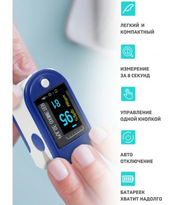 Оксиметър за пръст за измерване на пулс и кислород в кръвта