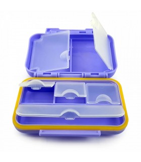 Лилава кутийка органайзер за хапчета с 6 отделения