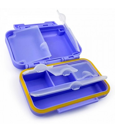 Лилава кутийка органайзер за хапчета с 6 отделения