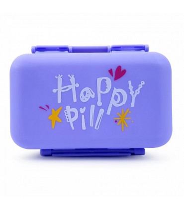 Лилава кутийка органайзер за хапчета с 6 отделения