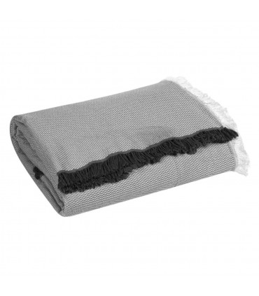 Декоративен килим Сив двуцветен с ресни Бял антрацит 340x180cm