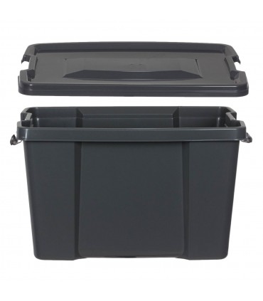 Пластмасова кутия за съхранение в сиво с капак 30lt