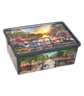 Кутия за съхранение с капак Пластмасова кутия за съхранение Амстердам 10lt