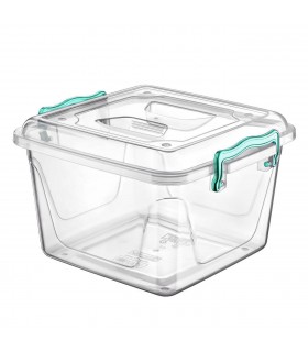 Кутия за съхранение Прозрачна с капак Вераман дръжки 6lt