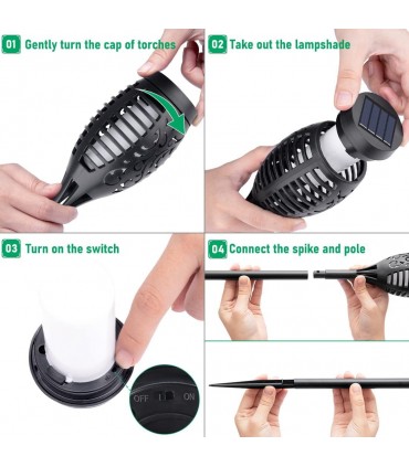 Соларна лед лампа с пламък ефект