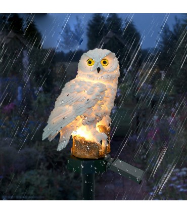 Соларна LED градинска лампа във формата на сова