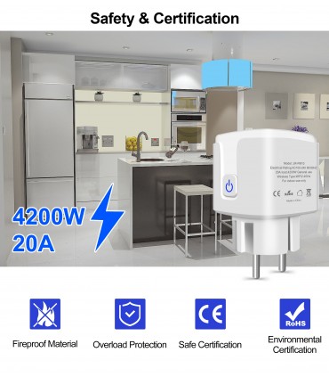 20A смарт контакт за климатик, бойлер и други с управление от телефон