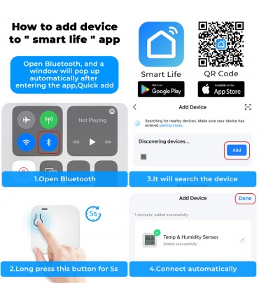 Bluetooth цифров термометър и влагомер