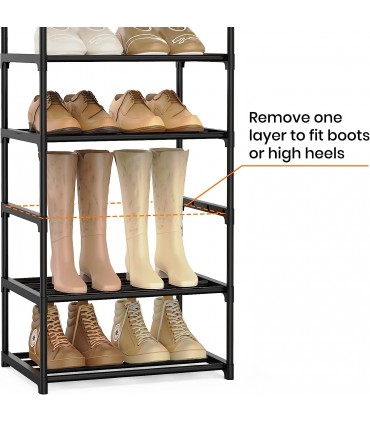 Висок стелаж за обувки с 10 рафта - 200х44х30см