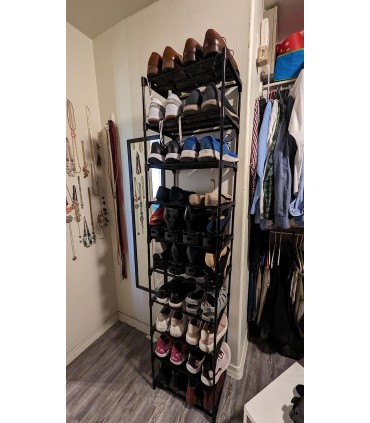 Висок стелаж за обувки с 10 рафта - 200х44х30см