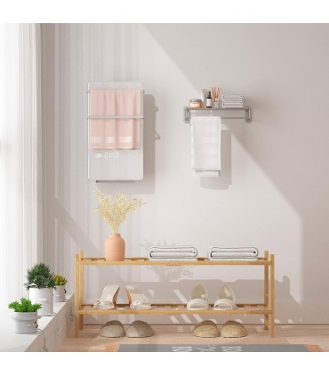 Красива бамбукова етажерка за обувки на 2 нива