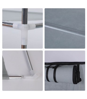 Текстилен стелаж тип шкаф за обувки със 7 реда - СИВ