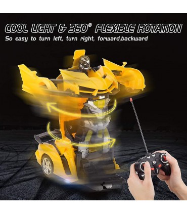 Трансформърс кола робот с дистанционно управление - ЖЪЛТ ЦВЯТ