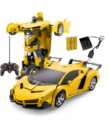 Трансформърс кола робот с дистанционно управление - ЖЪЛТ ЦВЯТ
