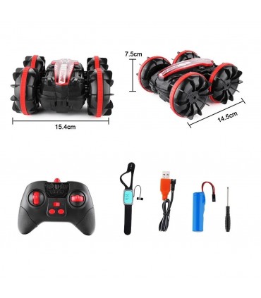 Червена детска количка Амфибия за вода и суша с 2 дистанционни