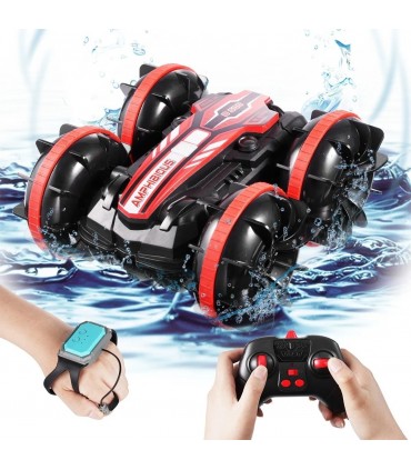 Червена детска количка Амфибия за вода и суша с 2 дистанционни