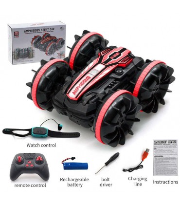 Червена детска количка Амфибия за вода и суша с 2 дистанционни