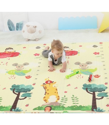 Сгъваемо детско килимче за игра, топлоизолиращо 180x200х1см - Превозни средства + Животни в самолет