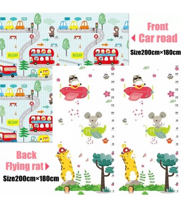 Сгъваемо детско килимче за игра, топлоизолиращо 180x200х1см - Превозни средства + Животни в самолет