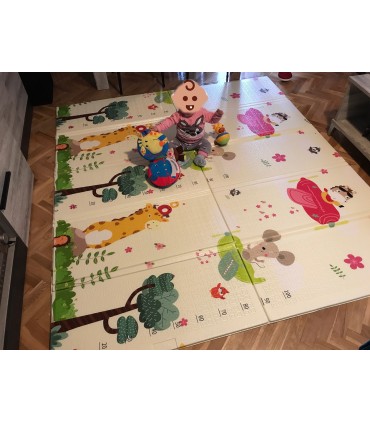 Сгъваемо детско килимче за игра, топлоизолиращо 180x200х1см - Превозни средства + Животни в самолет