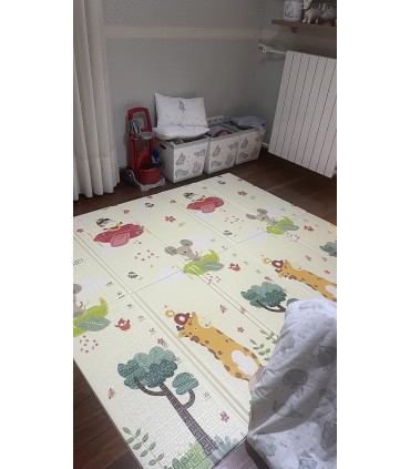 Сгъваемо детско килимче за игра, топлоизолиращо 180x200х1см - Превозни средства + Животни в самолет