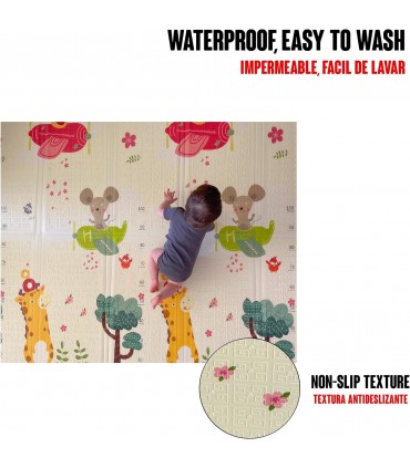 Сгъваемо детско килимче за игра, топлоизолиращо 180x200х1см - Превозни средства + Животни в самолет