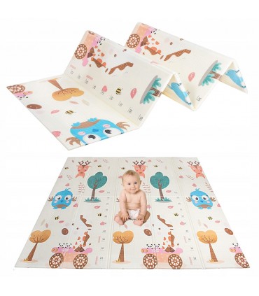 Сгъваемо детско килимче за игра, топлоизолиращо 180x200х1см - мече с хвърчило