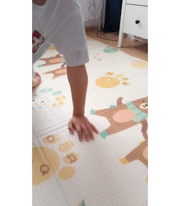 Сгъваемо детско килимче за игра, топлоизолиращо 180x200х1см - мече с хвърчило