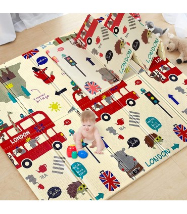Сгъваемо детско килимче за игра, топлоизолиращо 180x200х1см - модел Лондон и Писта