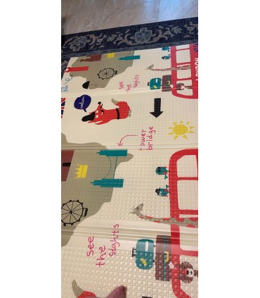 Сгъваемо детско килимче за игра, топлоизолиращо 180x200х1см - модел Лондон и Писта