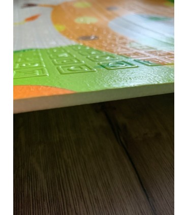 Сгъваемо детско килимче за игра, топлоизолиращо 180x200x1cm - Жираф и Писта с ВЛАКЧЕТА