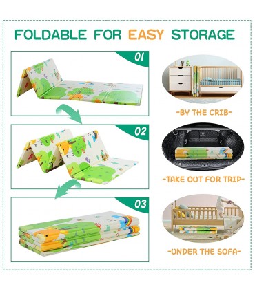 Сгъваемо детско килимче за игра, топлоизолиращо 180x200x1cm - Жираф и Писта с ВЛАКЧЕТА